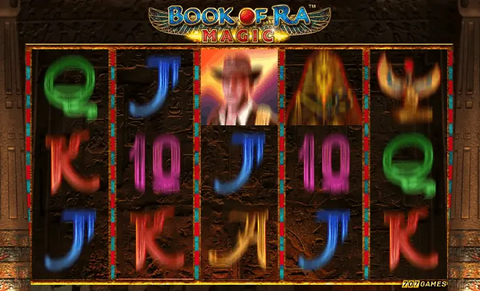 Book of Ra Magic reels spinning during gameplay